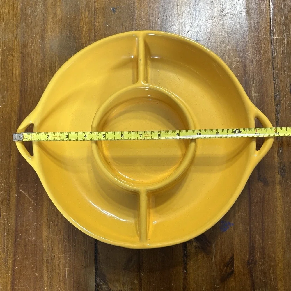 Portugal TerraCotta Glazed Appetizer Serving Dish Tapas Platter Yellow 14